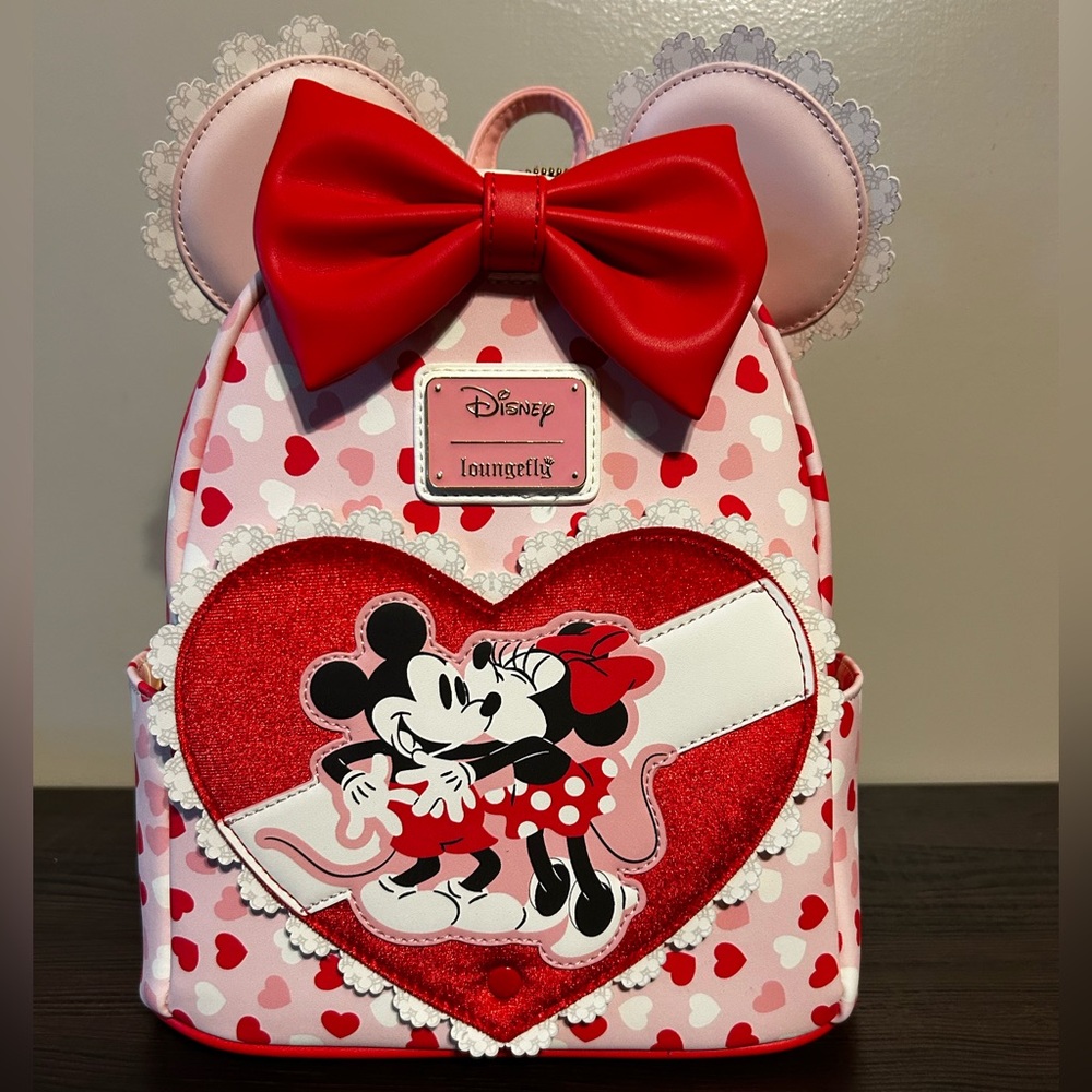 NWT Loungefly Disney Mickey & Minnie Valentine's Day Chocolate Box Mini Backpack